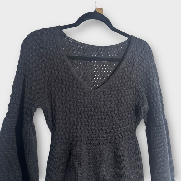 Cupshe Black Long Sleeve Knit Dress Size XS - Picture 4 of 11